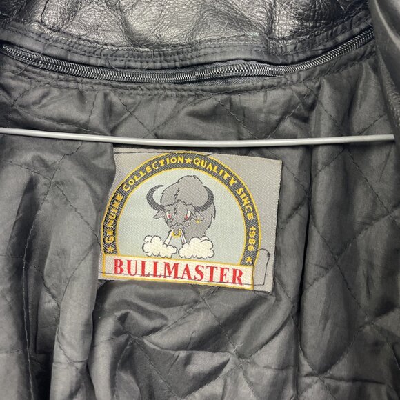 Bullmaster Leather Motorcycle Belted Biker Jacket Café Racer Black Women Sz M - Picture 7 of 16